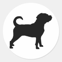 Puggle Dog Silhouette Sticker