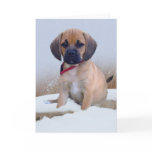 Puggle snow scene card