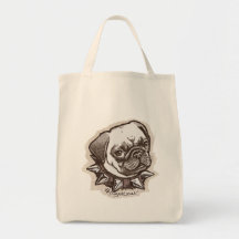 Pugnacious Pug by Mudge Studios Bags