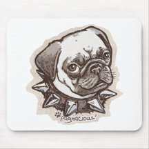 Pugnacious Pug by Mudge Studios Mouse Mat