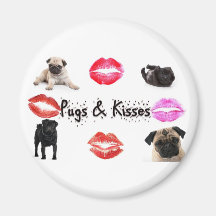 Pugs and Kisses Magnets