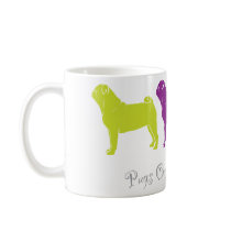 Pugs Colour My World Coffee Mugs