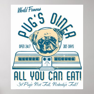 Pug's Diner 50s Retro VIntage Posters by designsbydandy