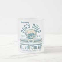 Pug's Diner 50s Vintage Retro Mugs (fawn)