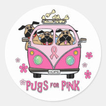 Pugs for Pink Stickers