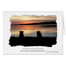 Pugs in Sunset Greeting Card