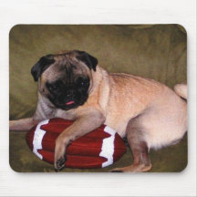Pugs Love Football! Mousepad