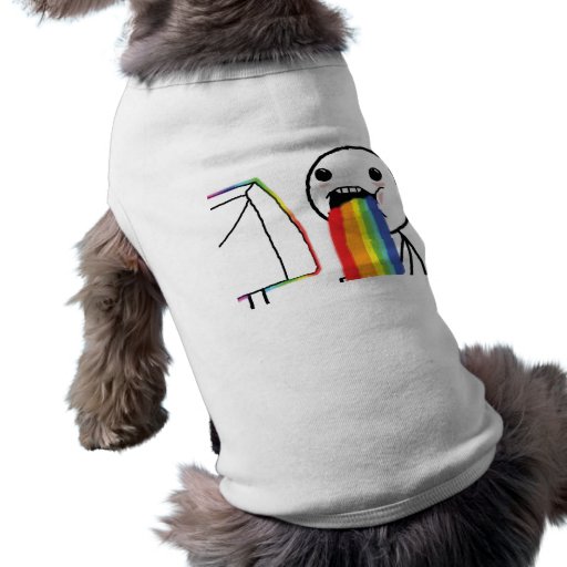 Puking Rainbows Dog Tee Shirt