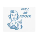 Pull My Finger Retro Housewife Blue Postcards