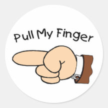 Pull My Finger Round Stickers Stickers