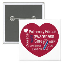 Pulmonary Fibrosis Awareness Square Button