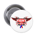 Pulmonary Fibrosis Fight Like a Girl Wings.png Pinback Button