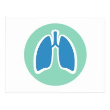Pulmonology or pulmonologist lung logo round postcard