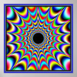 Pulsating Black Centre with Beaming Colours