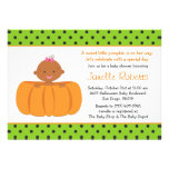 Pumpkin African American Baby Girl Shower Personalised Invitation