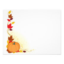 Pumpkin Autumn Border Personalised Announcements
