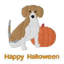 Pumpkin Beagle Embroidered Shirt (T-Shirt)