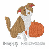 Pumpkin Border Collie Embroidered Shirt (Long S)