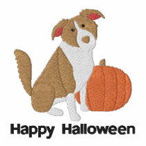 Pumpkin Border Collie Embroidered Shirt (Polo)