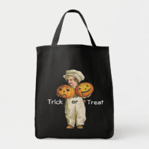 Pumpkin Boy Tote Canvas Bags
