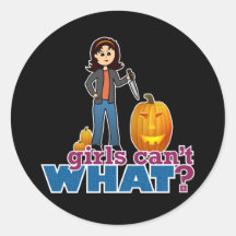 Pumpkin Carver Girl Sticker