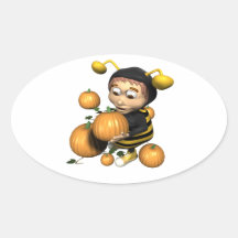 Pumpkin Carving Bee Stickers