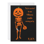 Pumpkin carving Halloween invitations