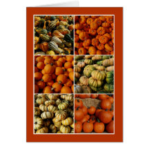 Pumpkin Collage, Yellow Interior Cards