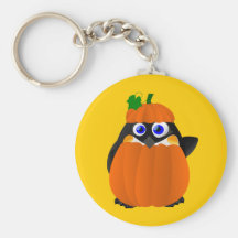 Pumpkin Costume Halloween Penguin Keychain