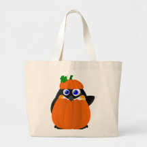 Pumpkin Costume Halloween Penguin Tote Bag