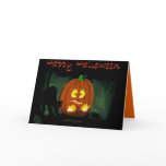 "Pumpkin Getting the Creeps" Greeting Cards