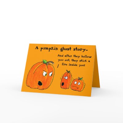 PUMPKIN GHOST STORY HALLOWEEN greeting card