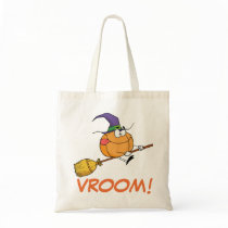Pumpkin Goes Vroom Vroom on Witch's Broom bags