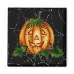 PUMPKIN JACK & SPIDERWEB by SHARON SHARPE Magnet