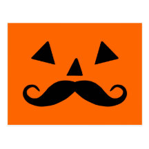 Pumpkin Moustache Post Cards