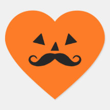 Pumpkin Moustache Stickers