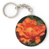 "Pumpkin Orange Rose" Keychains