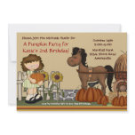 Pumpkin Patch Girl Brunette Invitation