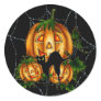 PUMPKIN PATCH & SPIDERWEB by SHARON SHARPE Round Sticker