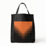 Pumpkin pattern on orange black fade tote bags