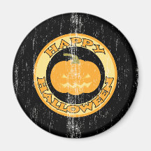 Pumpkin Retro Halloween Fridge Magnet