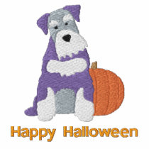 Pumpkin Schnauzer Embroidered Shirt (Long Sleeve)