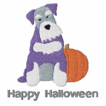 Pumpkin Schnauzer Embroidered Shirt (T-Shirt)