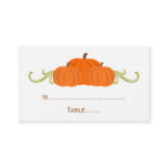Pumpkin Swirls Fall Wedding Place Card business cards