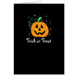 Pumpkin Trick or Treat Black Note Card