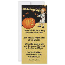 Pumpkin Vintage Halloween Invitation