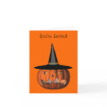 Pumpkin Witch Hat Halloween Party Invitation cards