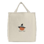 Pumpkin with Witch's Hat Halloween Design 3 embroidered bags