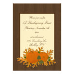 Pumpkins and Oak Leaves Thanksgiving Invitation