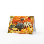 Pumpkins in Fall Leaves card